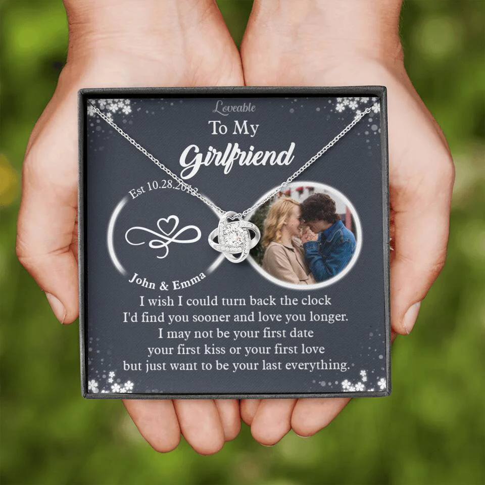 Personalized Valentine Gifts - I Wish I Could Turn Back The Clock Personalized Necklace - Image 4