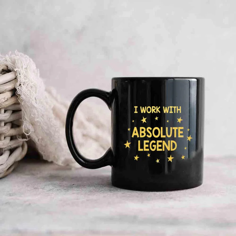 I Work With Absolute Legend - Personalized Black Mug - Christmas Gift for Boss or Coworker - Image 3