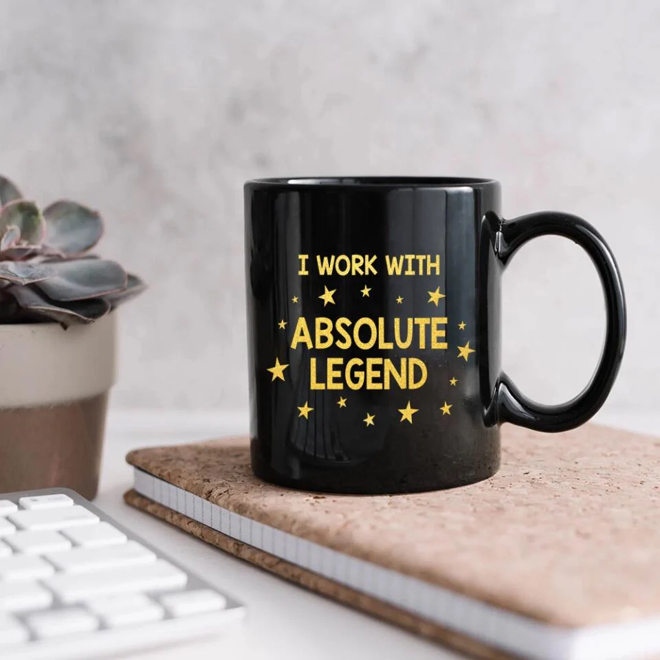 I Work With Absolute Legend - Personalized Black Mug - Christmas Gift for Boss or Coworker - Image 4