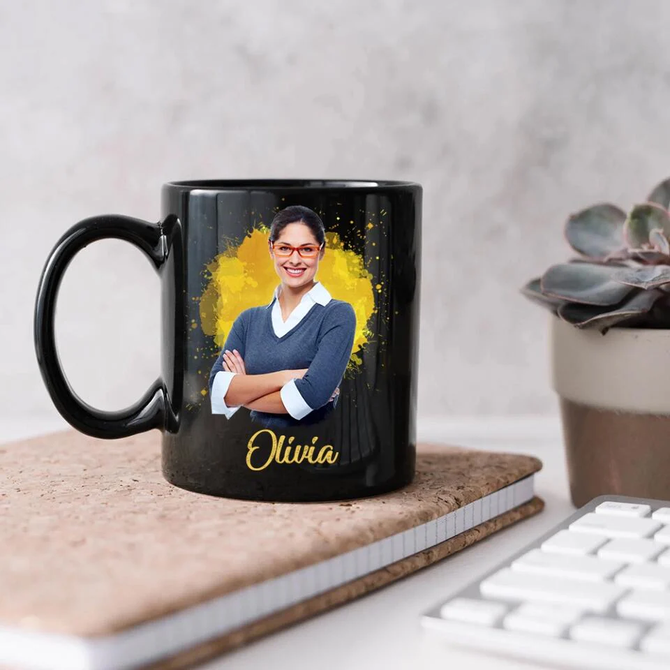 I Work With Absolute Legend - Personalized Black Mug - Christmas Gift for Boss or Coworker - Image 5