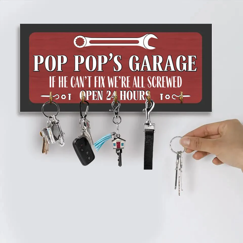 If He Can't Fix We're All Screwed Personalized Rectangle Wood Sign Key Holder - Image 10