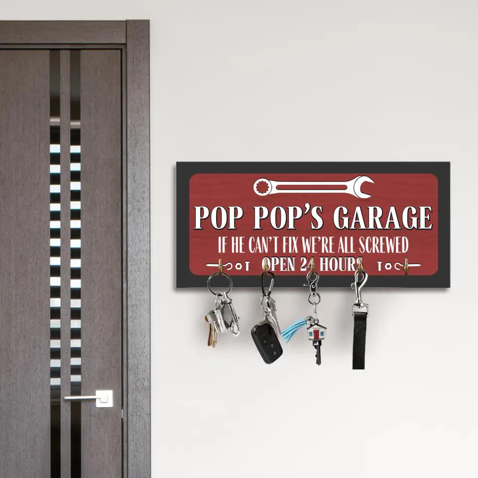 If He Can't Fix We're All Screwed Personalized Rectangle Wood Sign Key Holder - Image 12