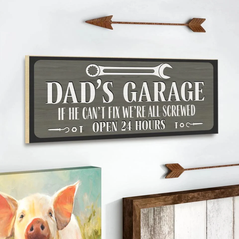 If He Can't Fix We're All Screwed Personalized Rectangle Wood Sign Key Holder - Image 4