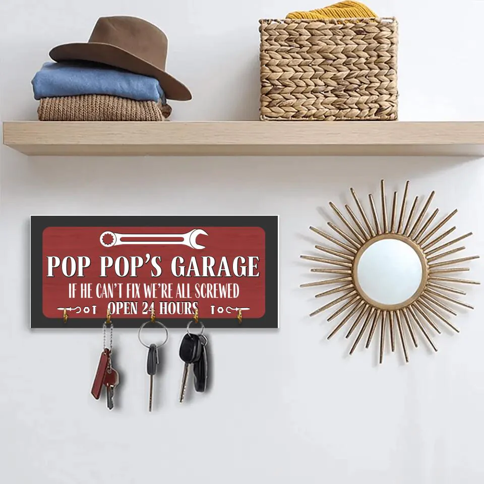 If He Can't Fix We're All Screwed Personalized Rectangle Wood Sign Key Holder - Image 8