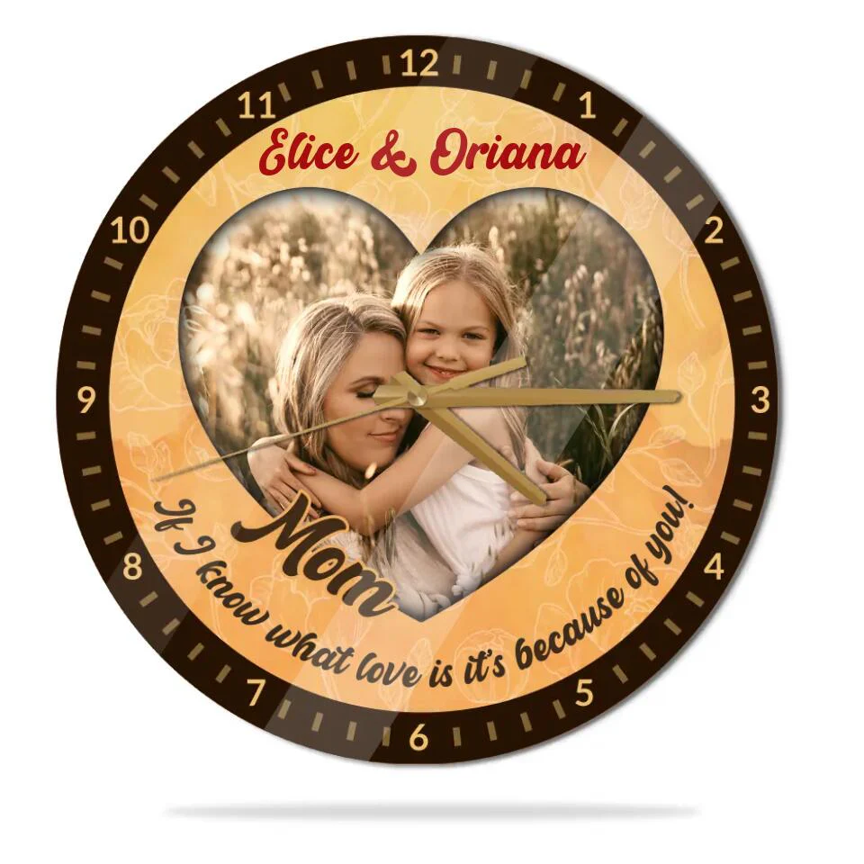 Couple Wooden Sign If I Know What Love Is, It's Because of You - Personalized Wall Clock - Best Gifts For Mom - Image 3