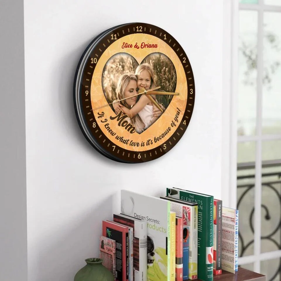 Couple Wooden Sign If I Know What Love Is, It's Because of You - Personalized Wall Clock - Best Gifts For Mom - Image 8