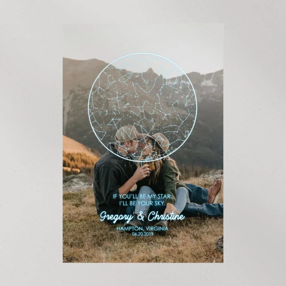 If You'll Be My Star I'll Be Your Sky Custom Star Map Canvas Poster Anniversary Gift For Couples - Image 7