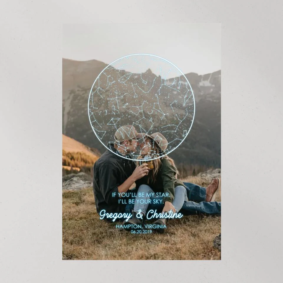 If You'll Be My Star I'll Be Your Sky Custom Star Map Canvas Poster Anniversary Gift For Couples - Image 8