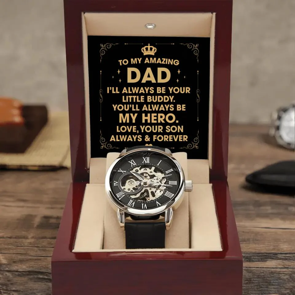To My Amazing Dad I'll Always Be Your Little Buddy Personalized Watch - Image 2