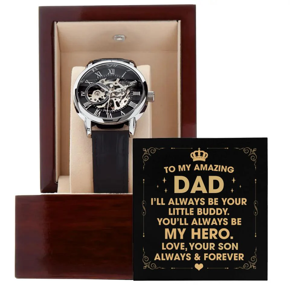 To My Amazing Dad I'll Always Be Your Little Buddy Personalized Watch - Image 3