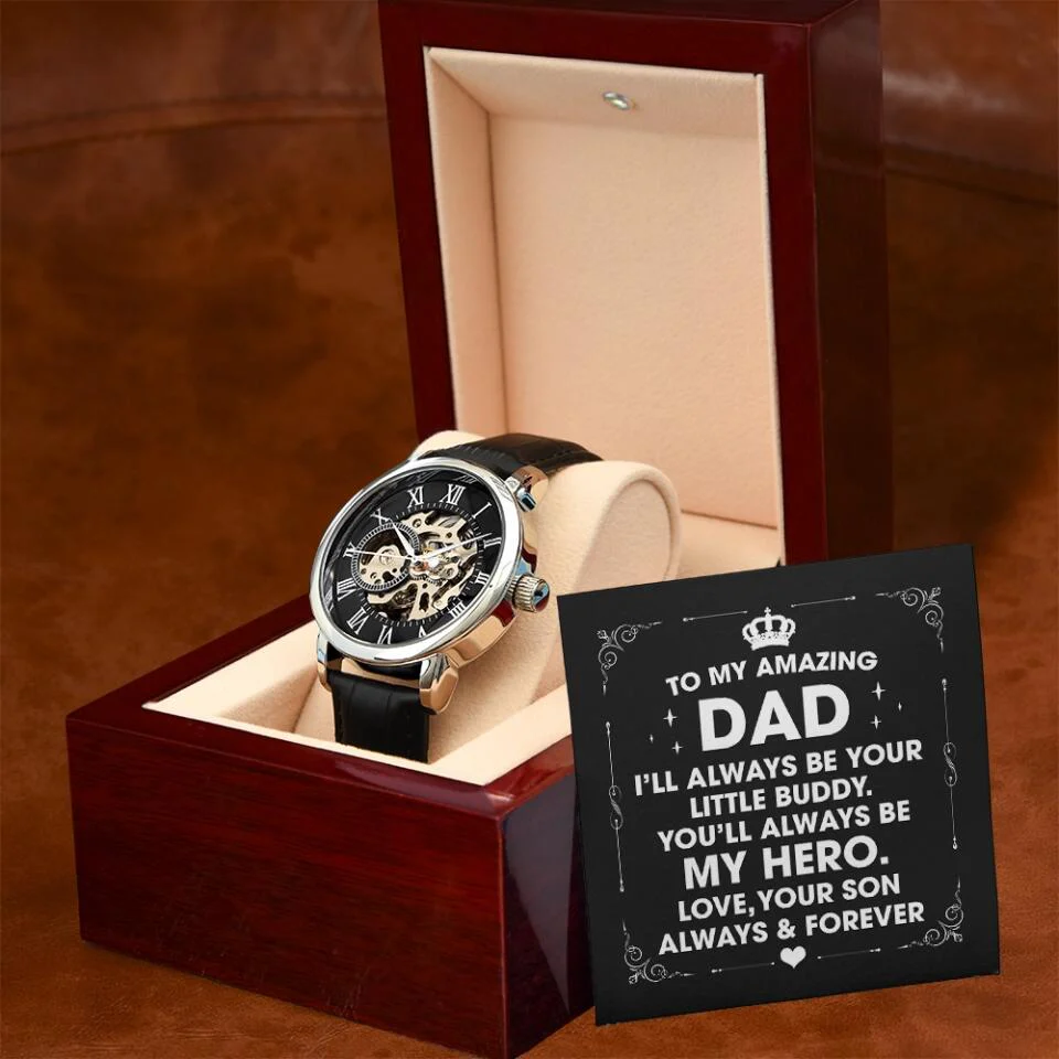 To My Amazing Dad I'll Always Be Your Little Buddy Personalized Watch - Image 4