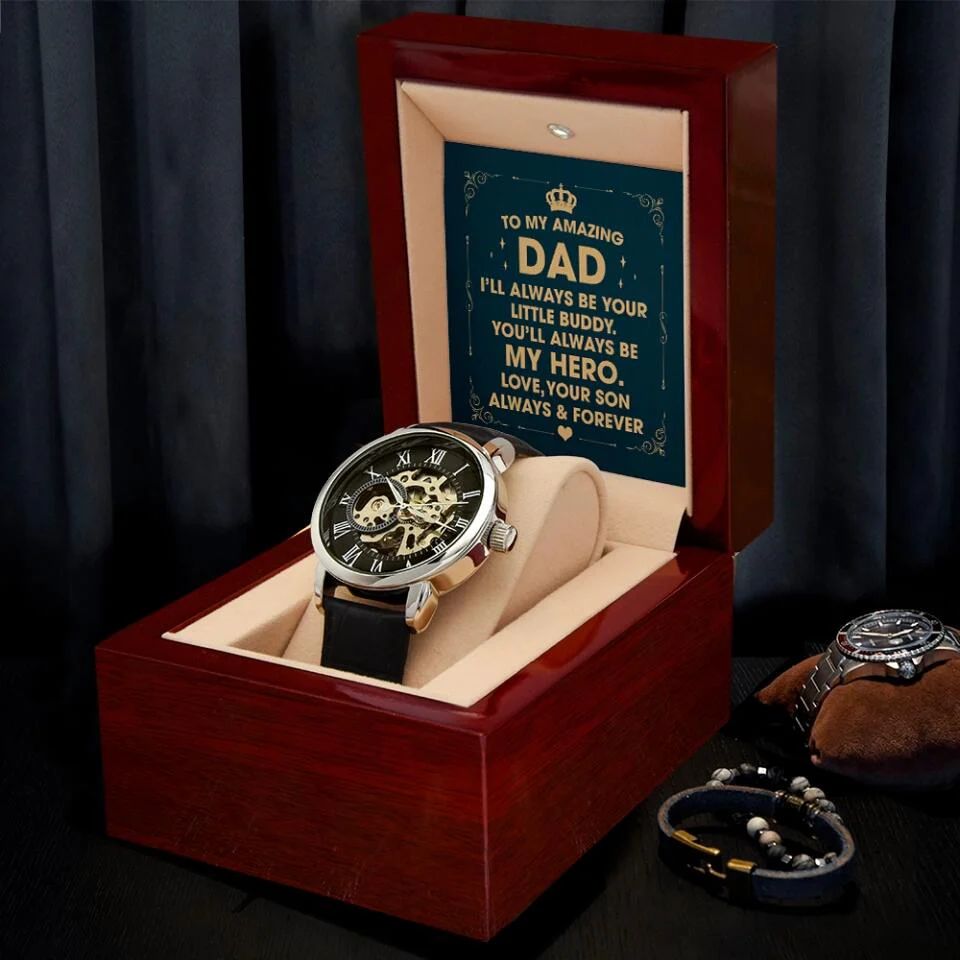 To My Amazing Dad I'll Always Be Your Little Buddy Personalized Watch - Image 6