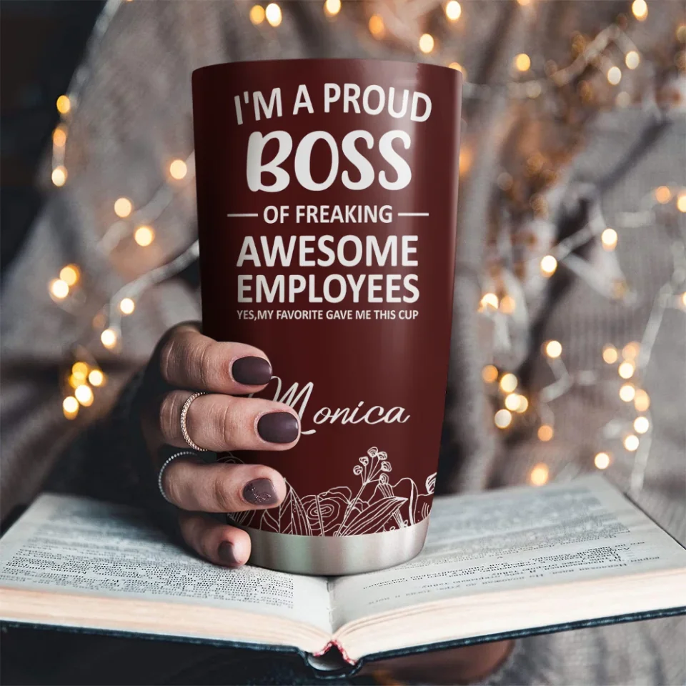 I'm a Proud Boss of Freaking Awesome Employees - Boss Nutrition Facts - Personalized Name - 20oz Stainless Steel Tumbler - Funny Gift for Boss - Image 5
