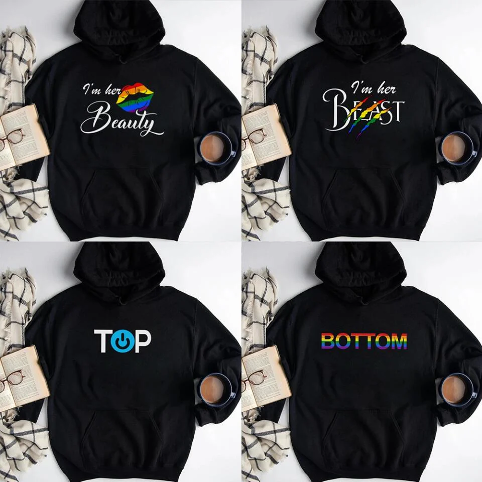 Personalized Valentine Gifts - I'm Her Beast, I'm Her Beauty, Top, Bottom - Hoodie - Gift for Lesbian/Gay Couple - Image 7