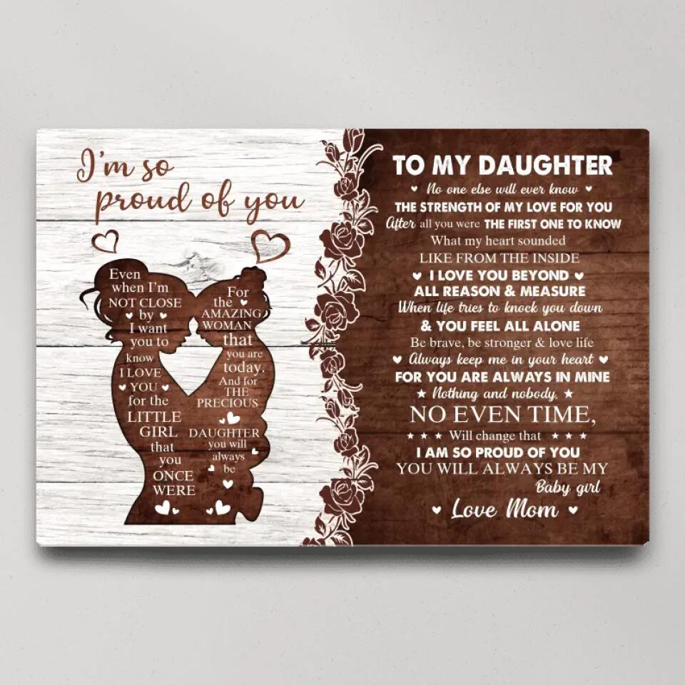I'm So Proud Of You Mom And Daughter - Custom Canvas Poster - Birthday Gift For Daughter - Image 2