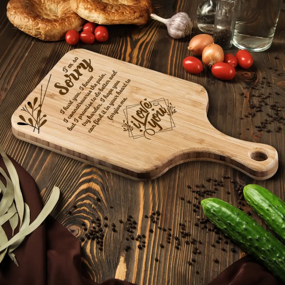 I'm So Sorry I Hurt You Personalized Wooden Cutting Board - Image 2