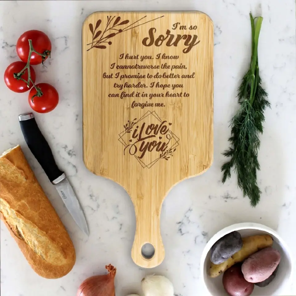 I'm So Sorry I Hurt You Personalized Wooden Cutting Board - Image 3