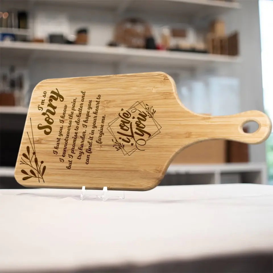 I'm So Sorry I Hurt You Personalized Wooden Cutting Board - Image 5