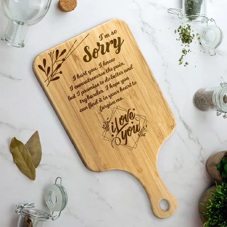 I'm So Sorry I Hurt You Personalized Wooden Cutting Board - Image 6