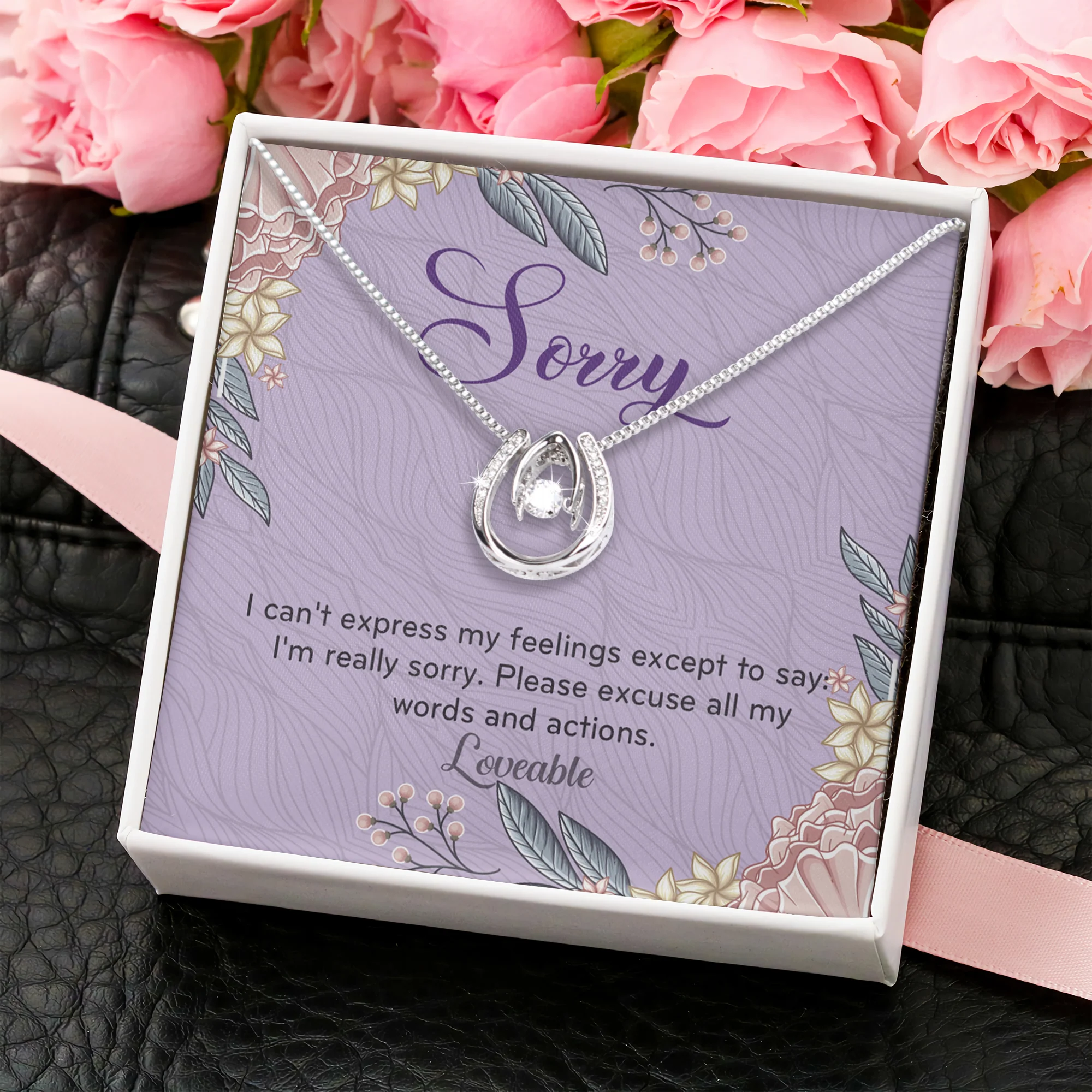 I'm Sorry Gifts for Her, Forgive Me Gifts for Wife, Apology Gift from Husband, White Gold Necklace - Image 3