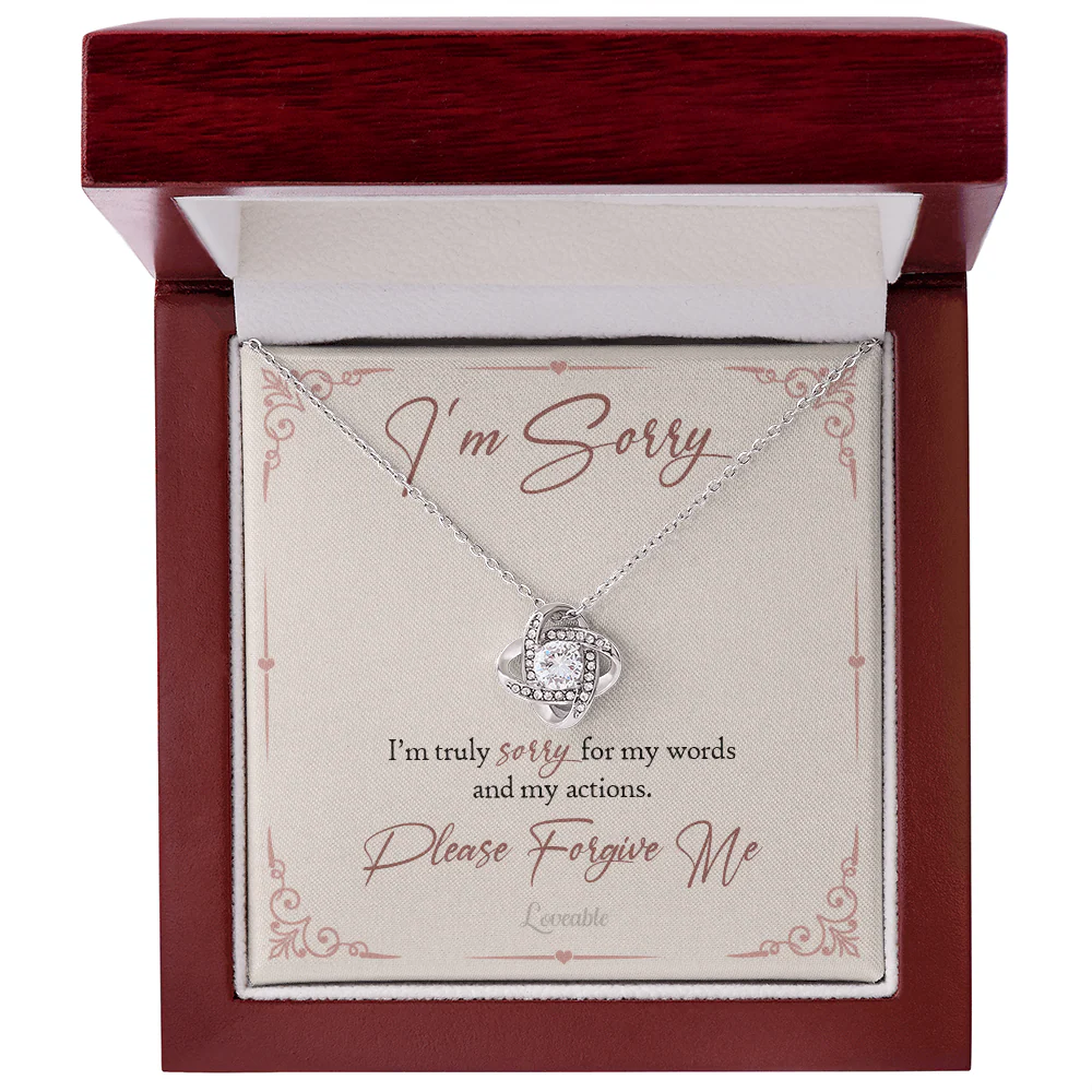 I'm Sorry, I'm Truly Sorry For My Words And My Action - Love Knot Necklace - Apology Gift for Her - Image 2