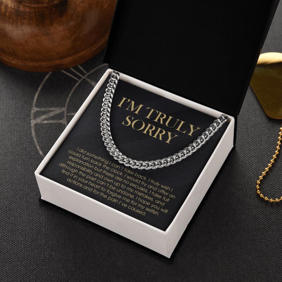 I'm Truly Sorry For Mistakes - Cuban Link Chain - Sorry Gift For Him, Husband - Image 2