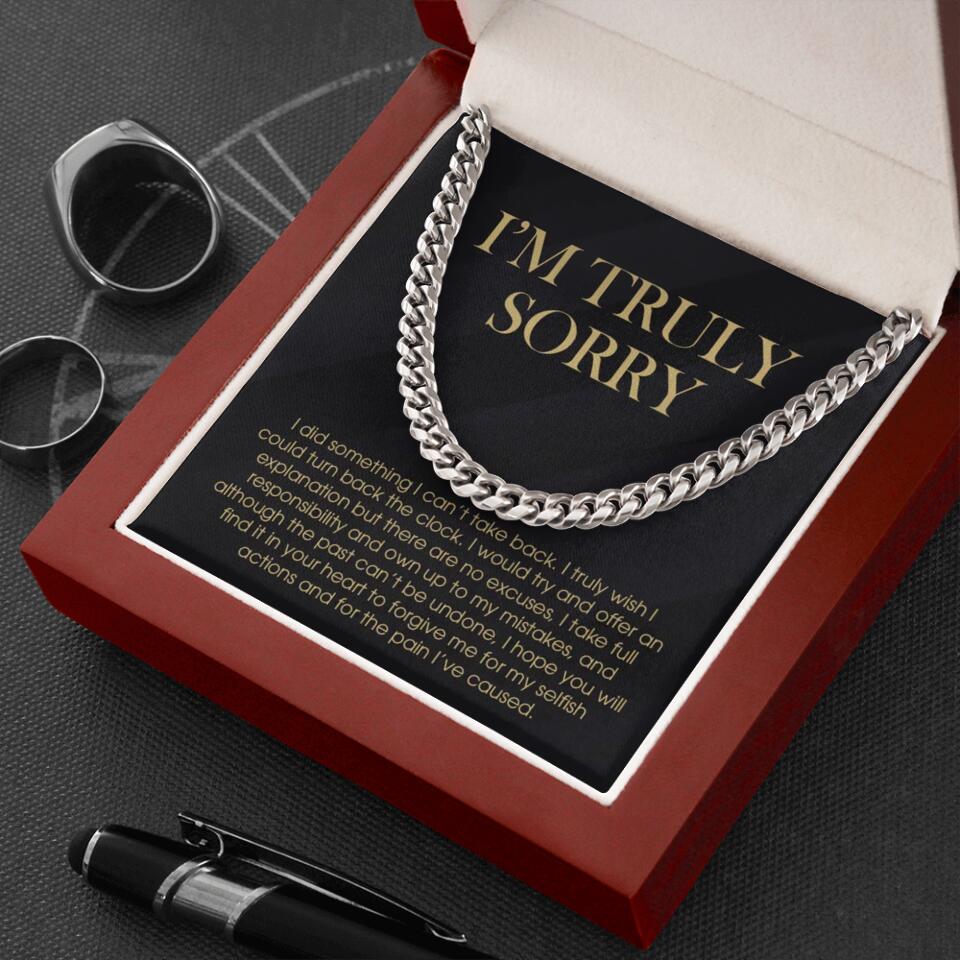 I'm Truly Sorry For Mistakes - Cuban Link Chain - Sorry Gift For Him, Husband - Image 4