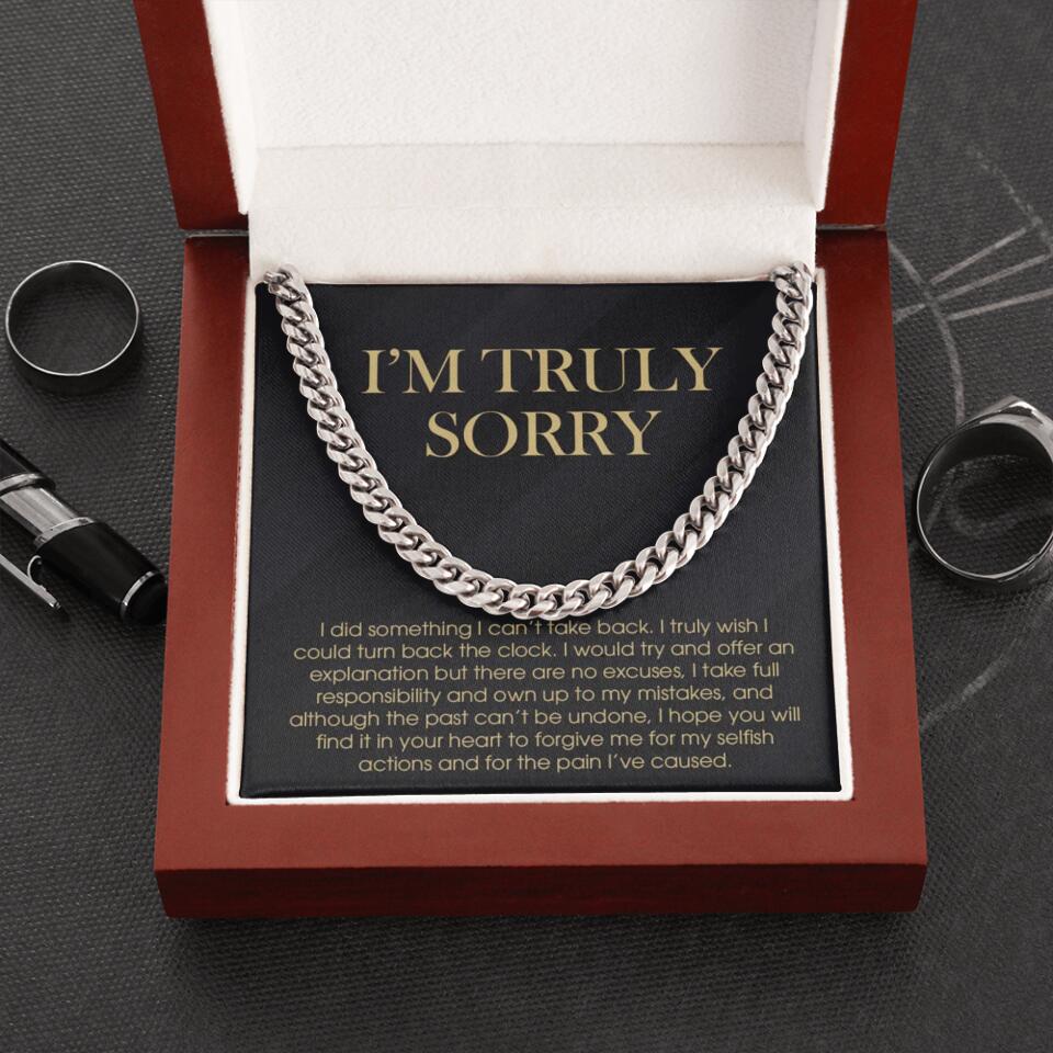 I'm Truly Sorry For Mistakes - Cuban Link Chain - Sorry Gift For Him, Husband - Image 6