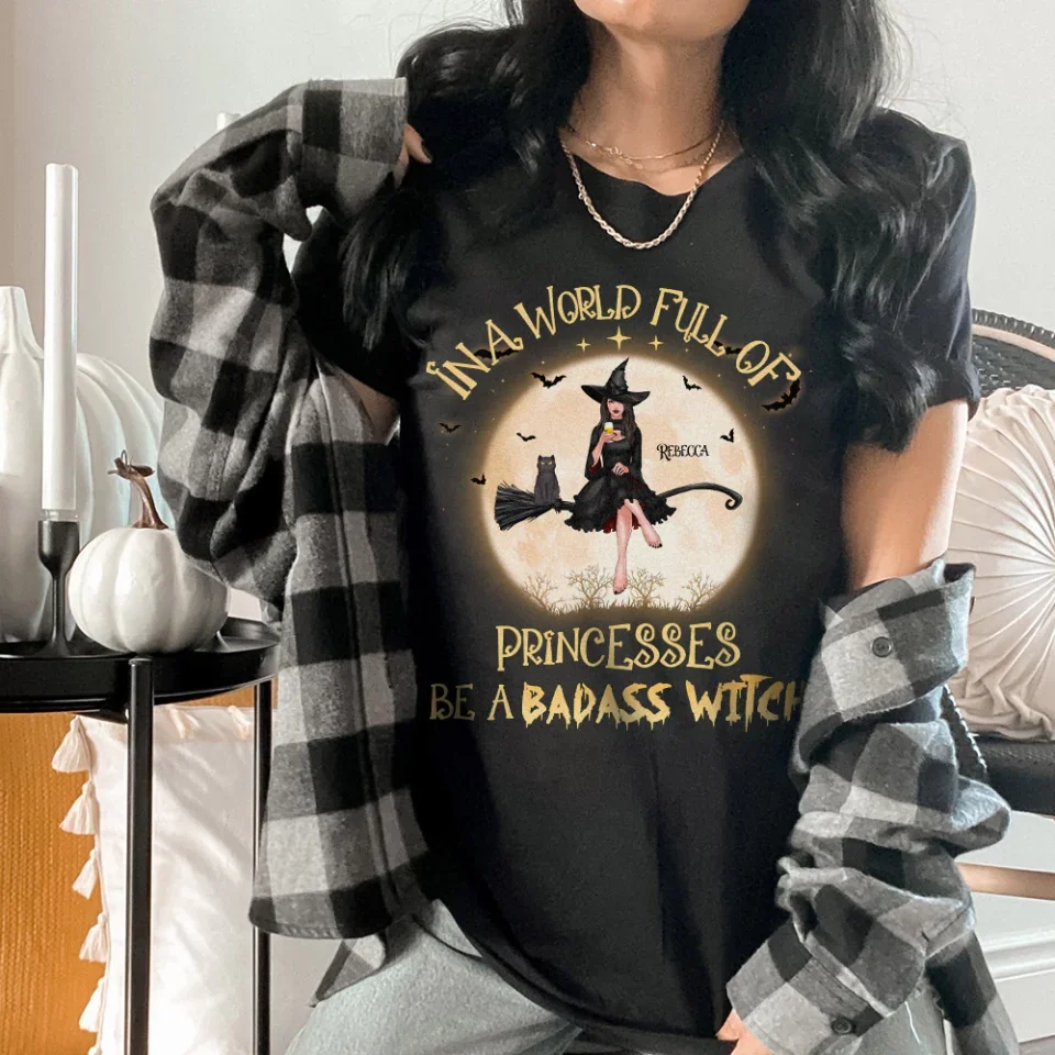 In A World Full Of Princesses Be A Witch - Personalized Standard Shirt - Gift For Witches - Image 3