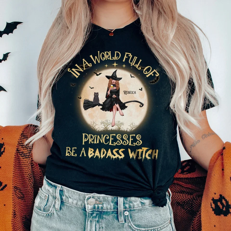 In A World Full Of Princesses Be A Witch - Personalized Standard Shirt - Gift For Witches - Image 5