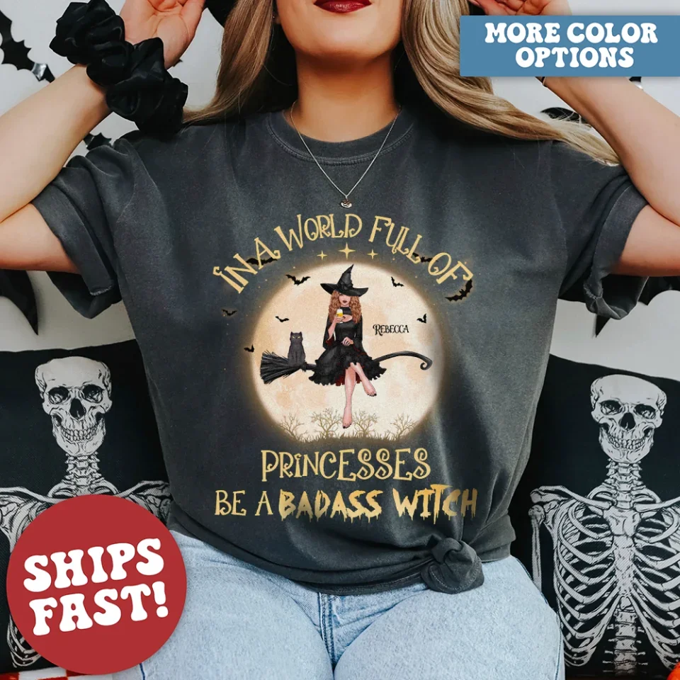 In A World Full Of Princesses Be A Witch - Personalized Standard Shirt - Gift For Witches - Image 9