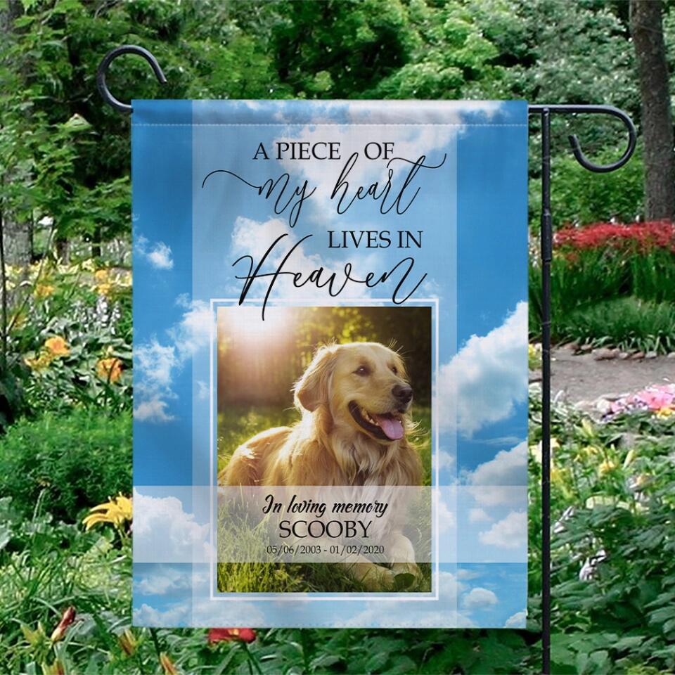 In Loving Memory - A Piece of My Heart Lives in Heaven - Personalized Garden Flag - Image 4