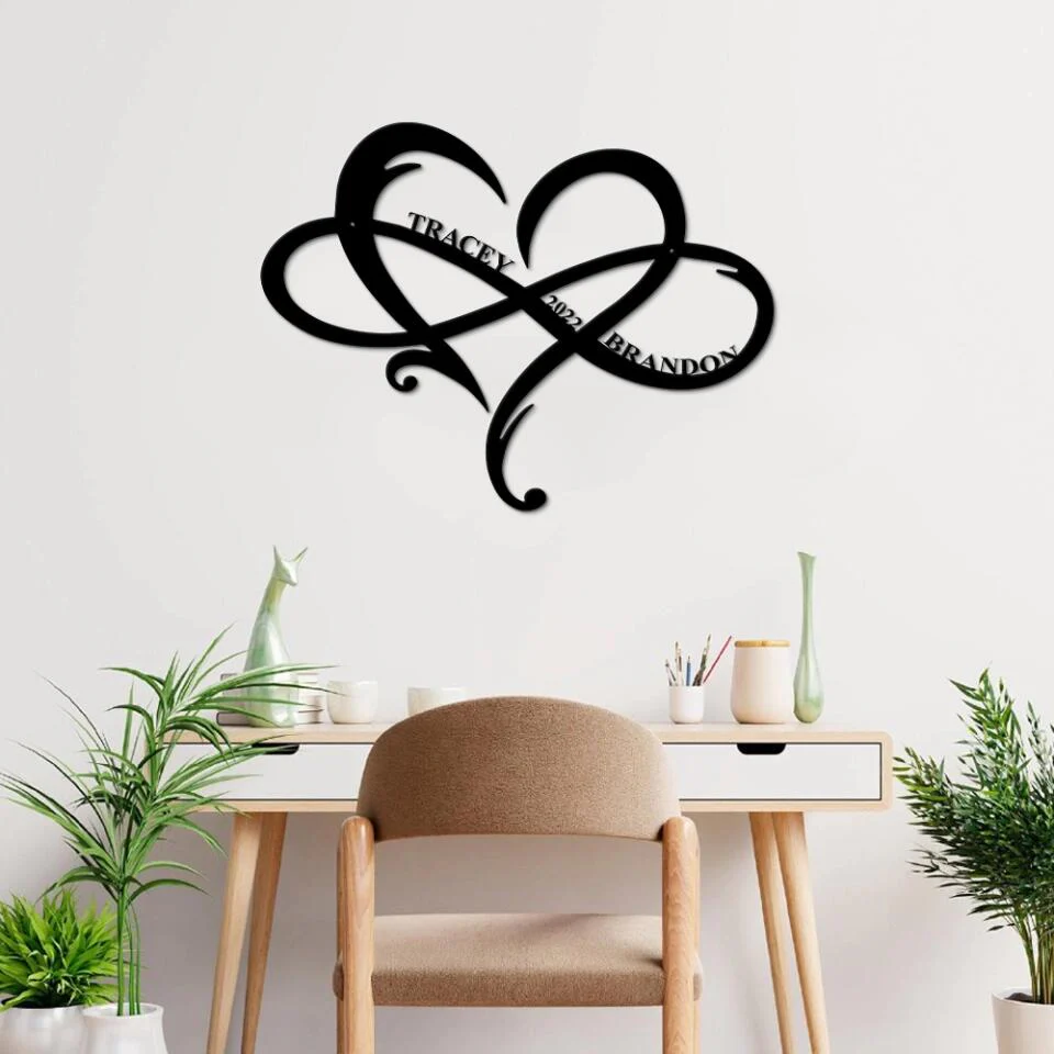 Infinity Love Personalized Cut Metal Sign Best Anniversary Gift - Image 3