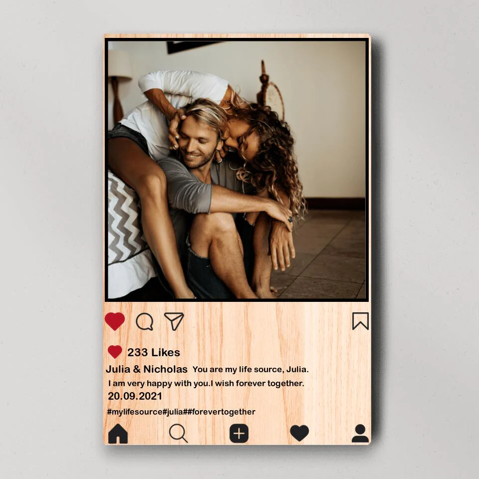 Insta Background You Are My Life Custom Canvas Poster Anniversary Gift For Couples - Image 2