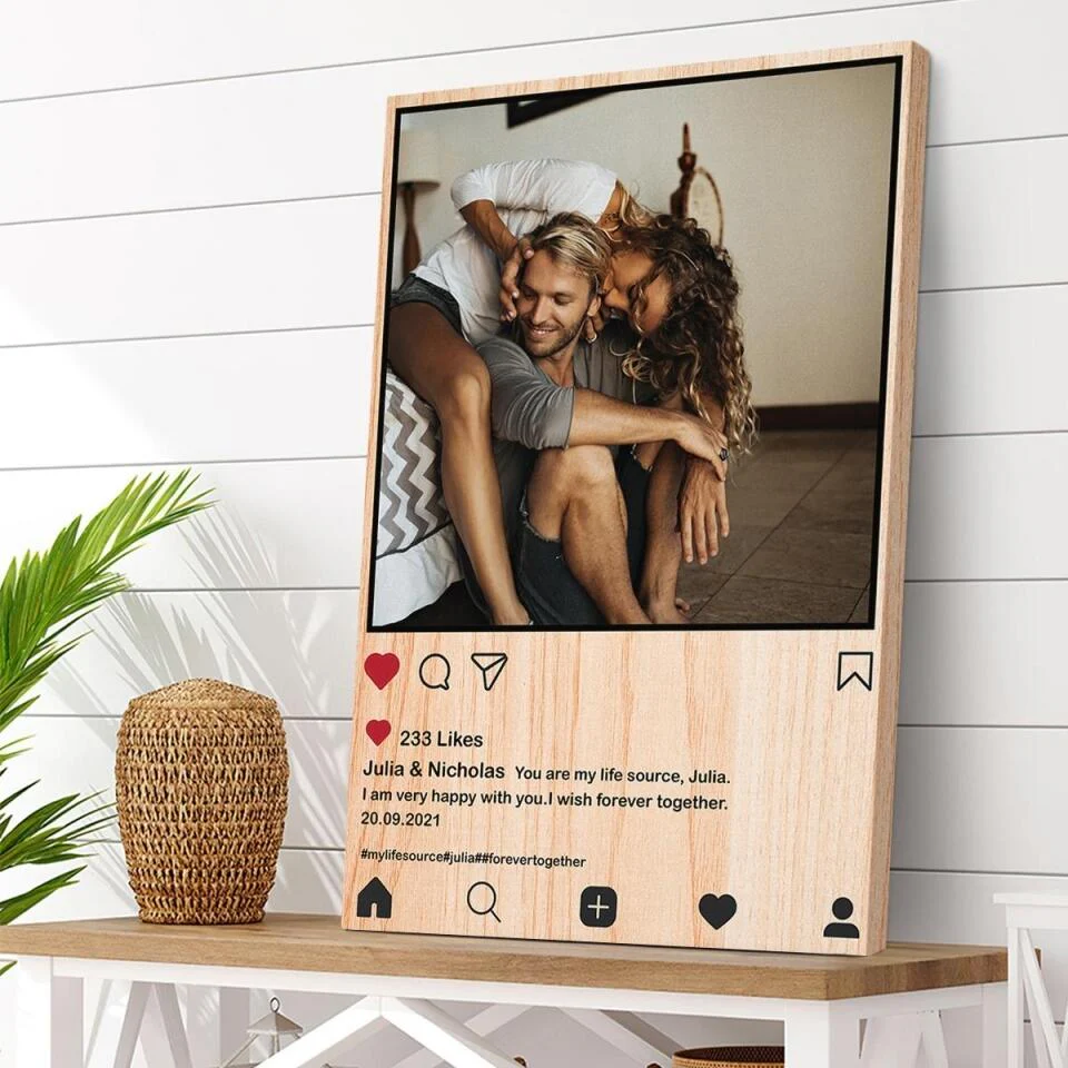 Insta Background You Are My Life Custom Canvas Poster Anniversary Gift For Couples - Image 5