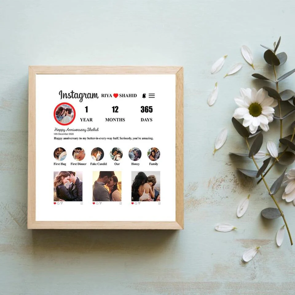 Instagram Collage With Your Own Stories Custom Canvas Poster Anniversary Gift For Couples - Image 6
