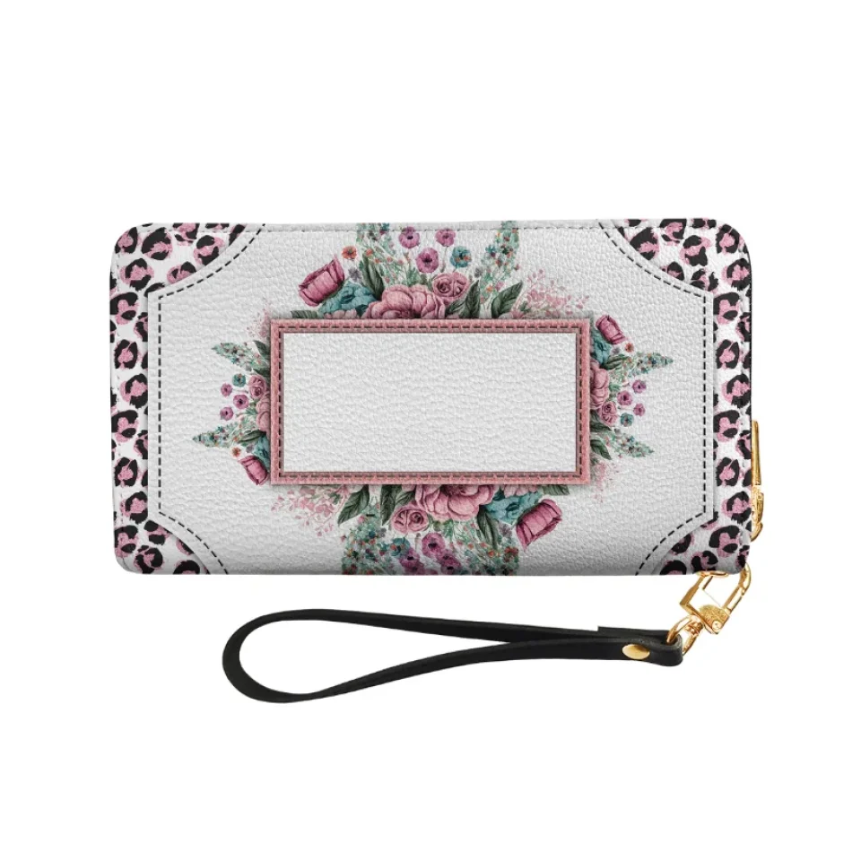 It Takes A Lot Of Sparkle To Be A Teacher Leopard Sunflower - Personalized Zip Around Leather Wallet - Gift for Teachers - Image 3
