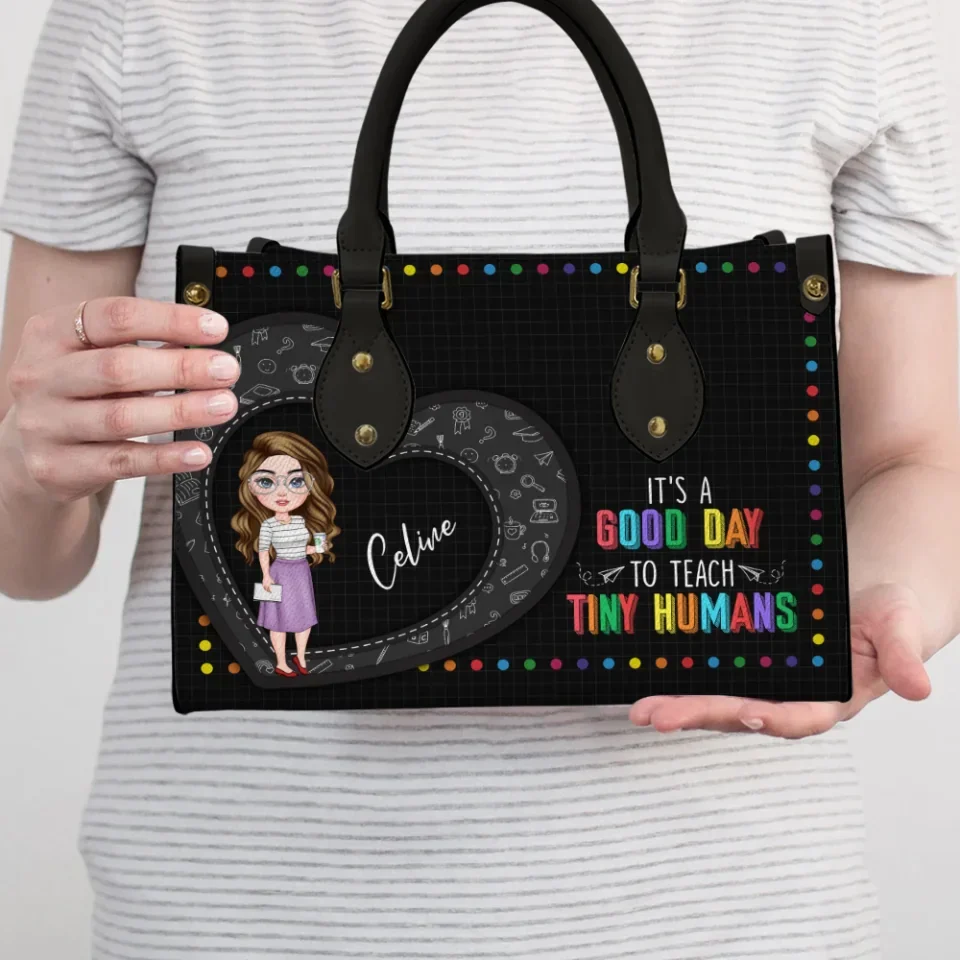 It's a Good Day to Teach Tiny Humans - Personalized Leather Handbag - Image 4