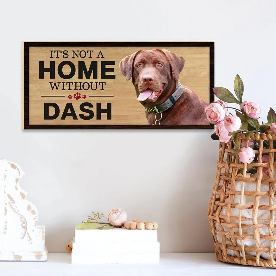 It's Not A Home Without A Dog - Personalized Key Holder Wooden Sign - Gift For Dog Lovers - Image 3