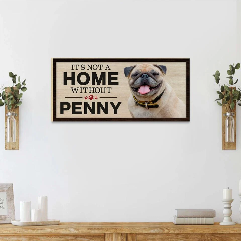 It's Not A Home Without A Dog - Personalized Key Holder Wooden Sign - Gift For Dog Lovers - Image 4