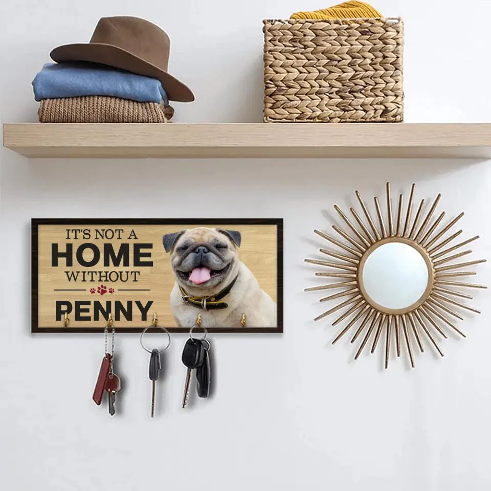 It's Not A Home Without A Dog - Personalized Key Holder Wooden Sign - Gift For Dog Lovers - Image 8