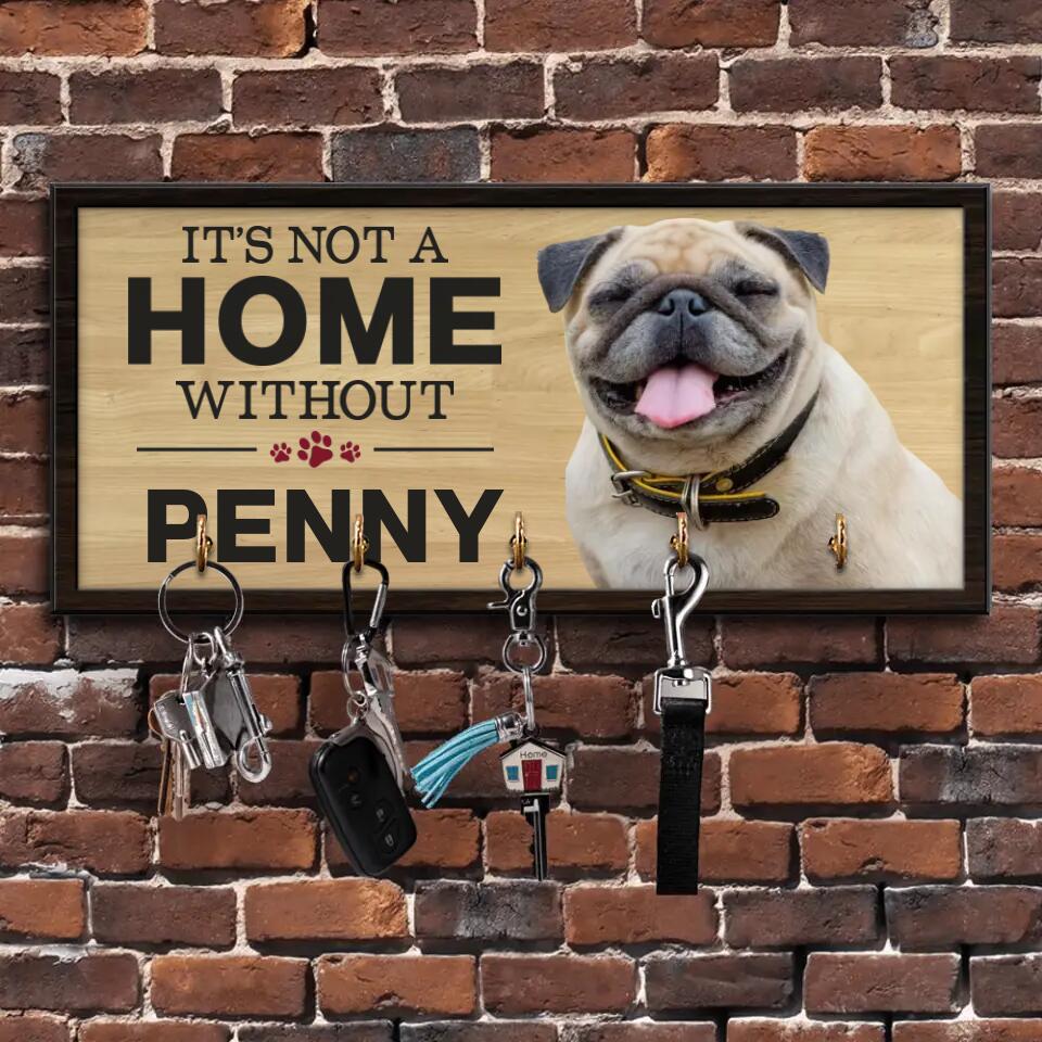 It's Not A Home Without A Dog - Personalized Key Holder Wooden Sign - Gift For Dog Lovers - Image 9