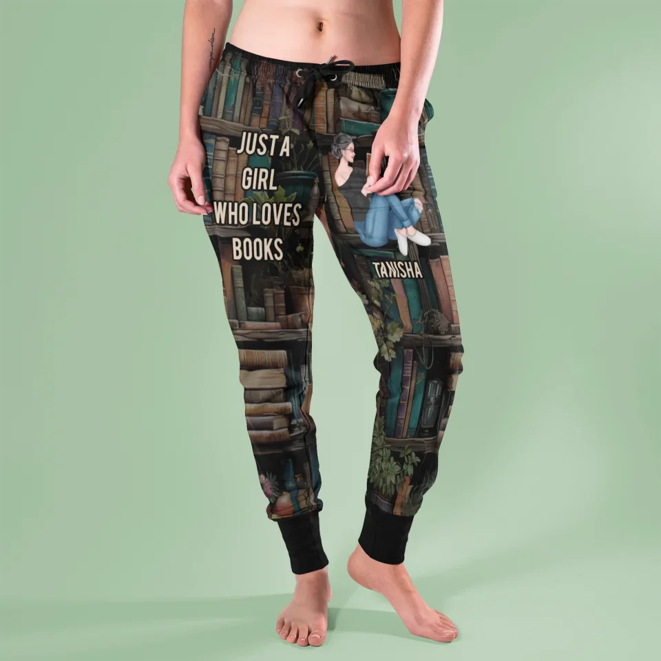 Just A Girl Who Loves Books - Personalized Sweatpants For Book Lovers - For Bookaholic, Bookworm, Booknerd - Image 3
