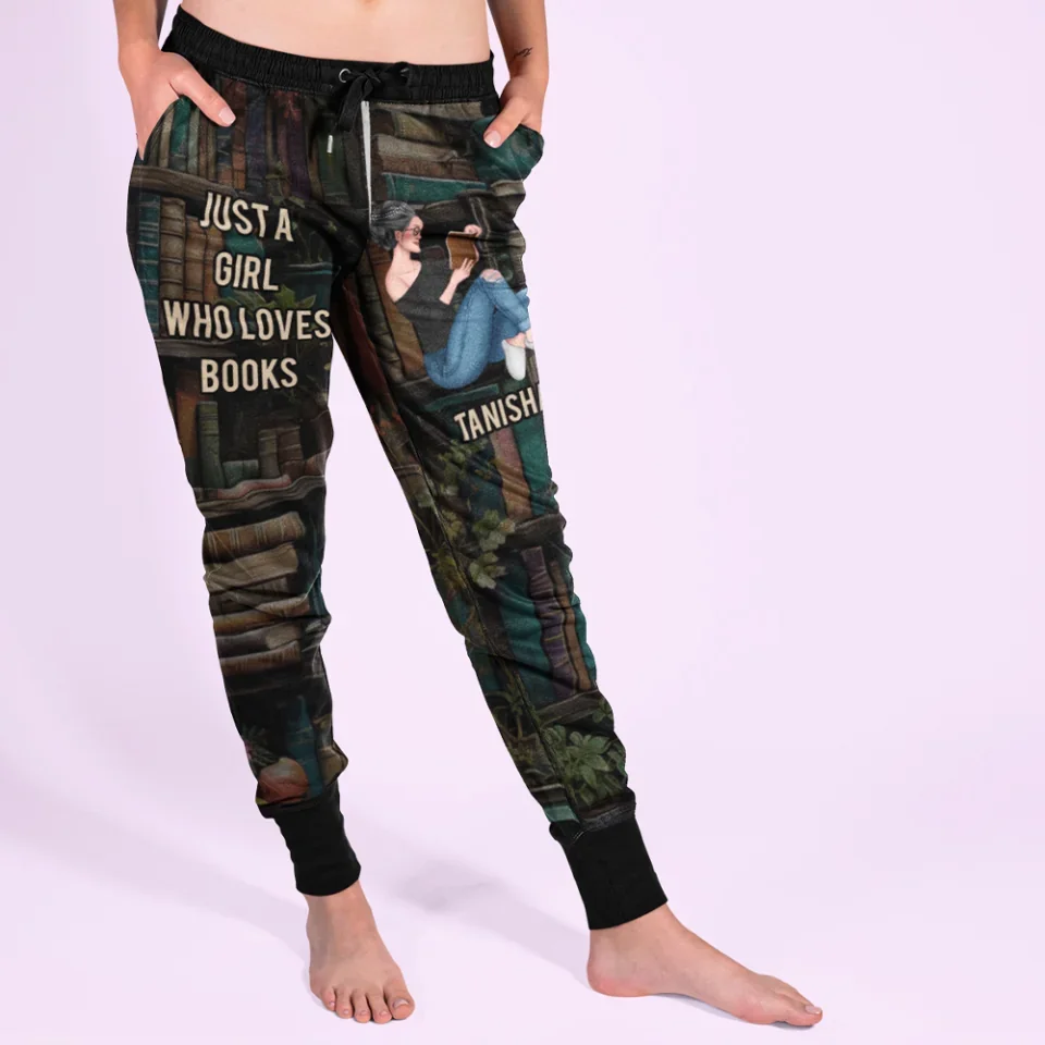 Just A Girl Who Loves Books - Personalized Sweatpants For Book Lovers - For Bookaholic, Bookworm, Booknerd - Image 5