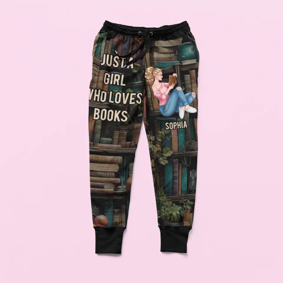 Just A Girl Who Loves Books - Personalized Sweatpants For Book Lovers - For Bookaholic, Bookworm, Booknerd - Image 6