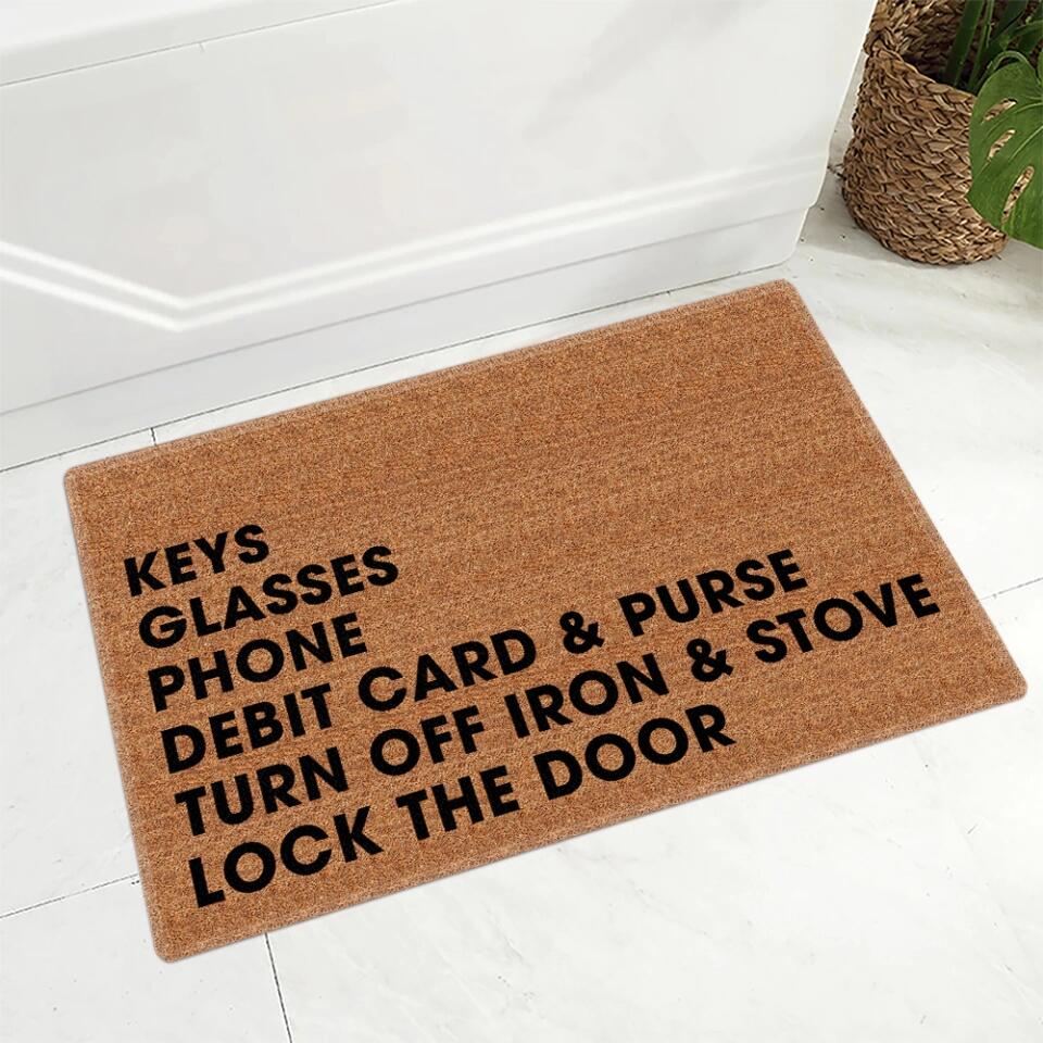 Keys Glasses Phone Debit Card And Purse - House Warming Present Idea - Custom Doormat - Funny Gift For Him/Her - Image 8