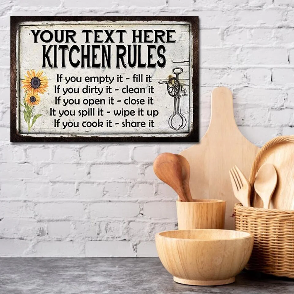 Kitchen Rules Personalized Rules Metal Sign - Image 10
