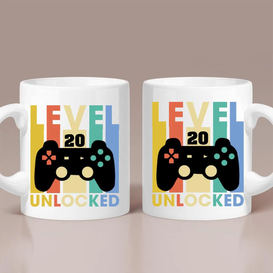 Level Unlocked - Personalized Mug for Birthday - Custom Level Up - Funny Birthday Gift for Gamer - Image 2
