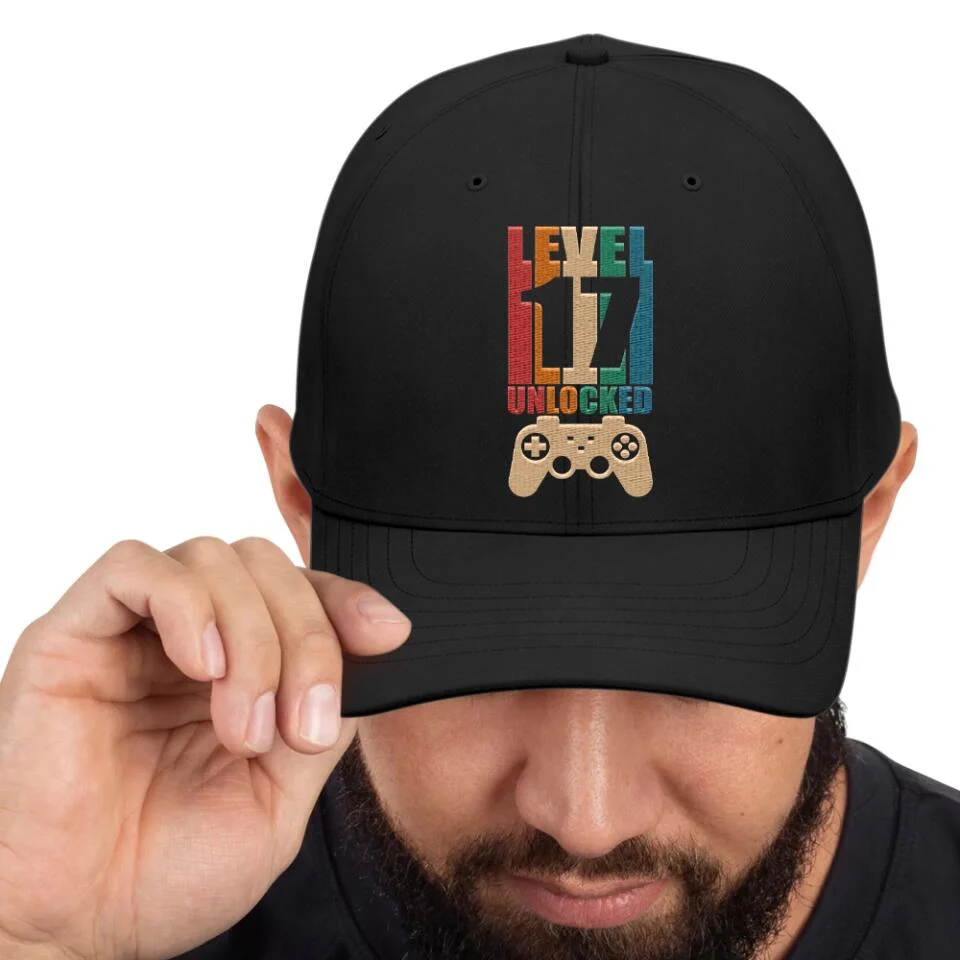Level Unlocked - Personalized Twill Cap - Custom Number - Birthday Gift For Husband/Dad/Uncle - Image 3