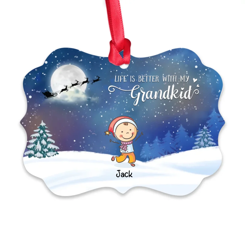 Life Is Better With Grandkids - Custom Acrylic Wooden Ornament - Christmas Gift For Grandpa Grandma - Image 17